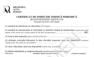Un nou tip de certificat la finalizarea ITP